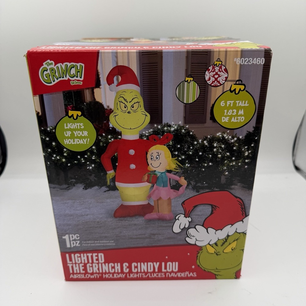 The Grinch & Cindy Lou Airblown Inflatable 6 Foot‎ Lighted Christmas Decor